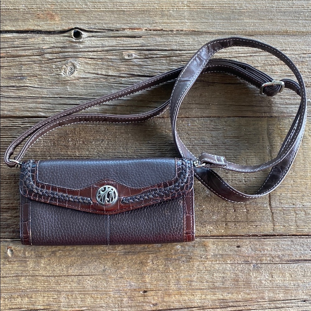 Brighton Leather Crossbody Wallet Purse. Western boho cowgirlcore cottagecore